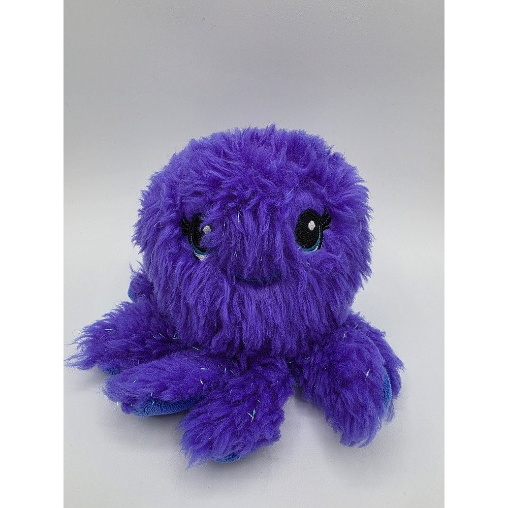Build-A-Bear Purple Shaggy Octopus Plush Tinsel Sparkle 2020 Sea Creature BAB 6"